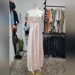 Vintage Blush Pink Backless Dress